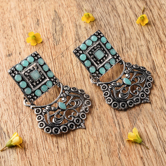Glitter Grid Dangler Earring (Mint)