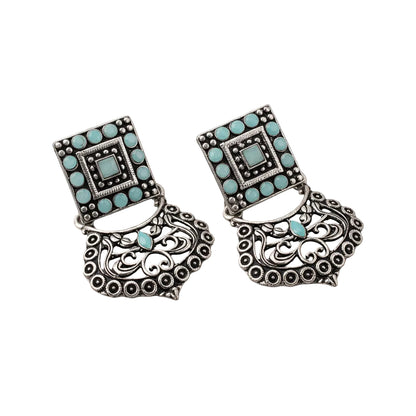 Glitter Grid Dangler Earring (Mint)