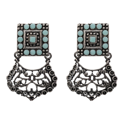 Glitter Grid Dangler Earring (Mint)