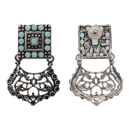 Glitter Grid Dangler Earring (Mint)