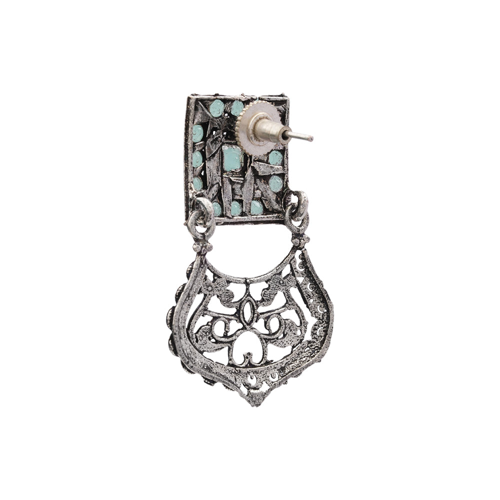 Glitter Grid Dangler Earring (Mint)