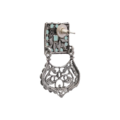 Glitter Grid Dangler Earring (Mint)