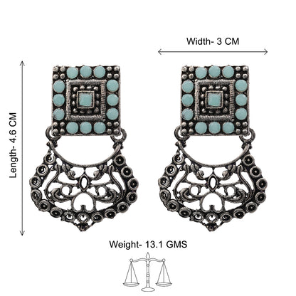 Glitter Grid Dangler Earring (Mint)