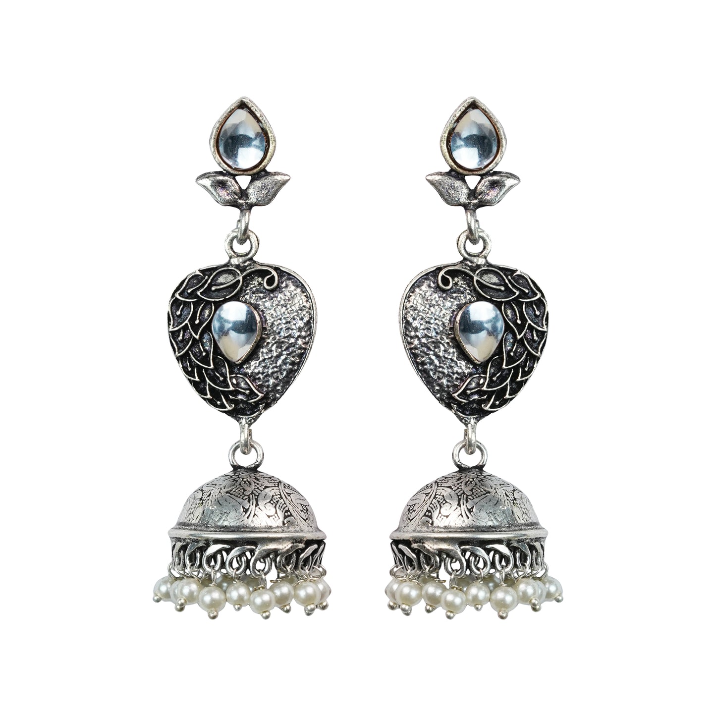 Bling & Swing Jhumka Earring (White)