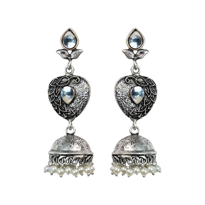 Bling & Swing Jhumka Earring (White)
