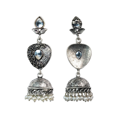 Bling & Swing Jhumka Earring (White)