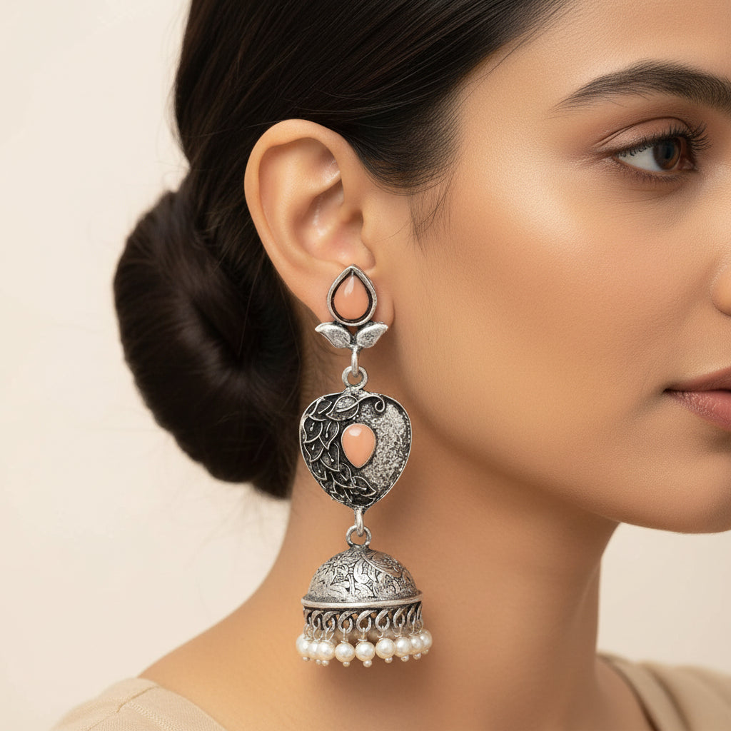 Bling & Swing Jhumka Earring (Light Orange)