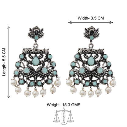 StylishKudi Oxidised Silver Stud & Chandbali Earrings Combo Set for Women&girl