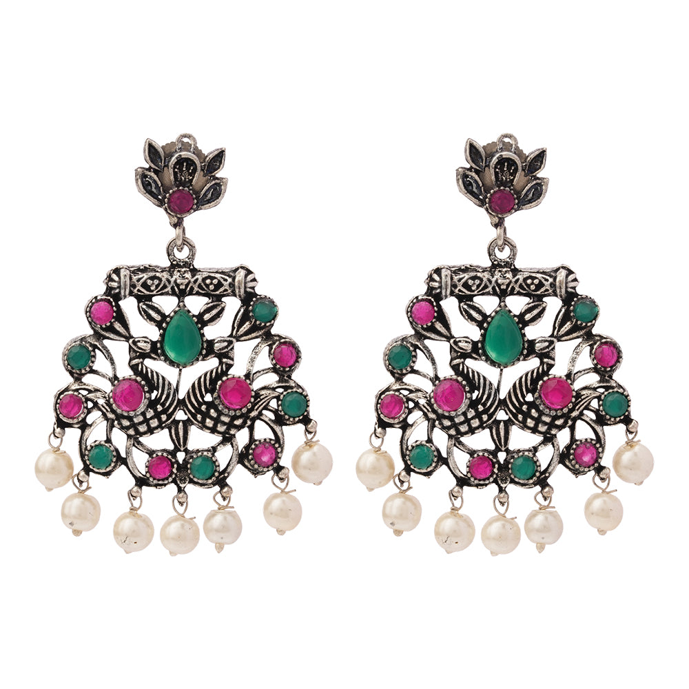 StylishKudi Oxidised Silver Jhumka & Stud Earrings ComboSet for Women&girl