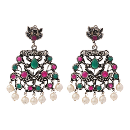 StylishKudi Oxidised Silver Jhumka & Stud Earrings ComboSet for Women&girl