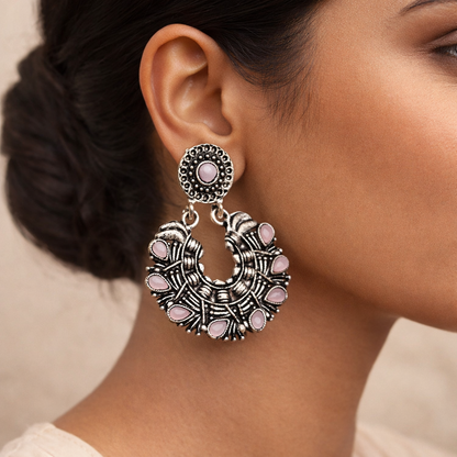 Dangling Delight Dangler Earrings (Baby Pink)