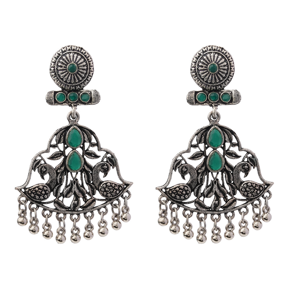 Peacock Pataka Dangler Earring (Green)
