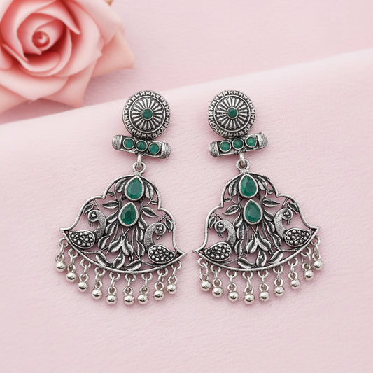 Peacock Pataka Dangler Earring (Green)