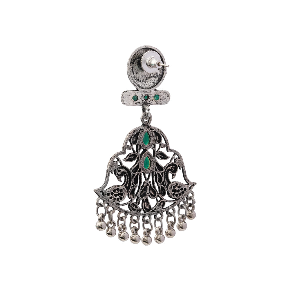 Peacock Pataka Dangler Earring (Green)