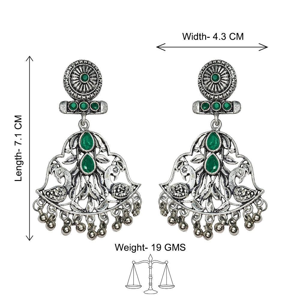 Peacock Pataka Dangler Earring (Green)