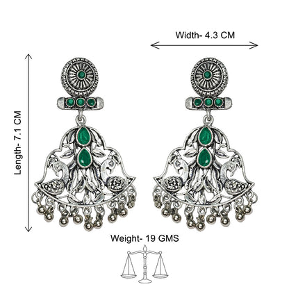 Peacock Pataka Dangler Earring (Green)