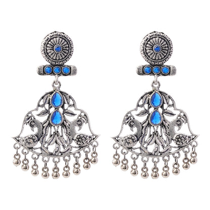 Peacock Pataka Dangler Earring (Blue)