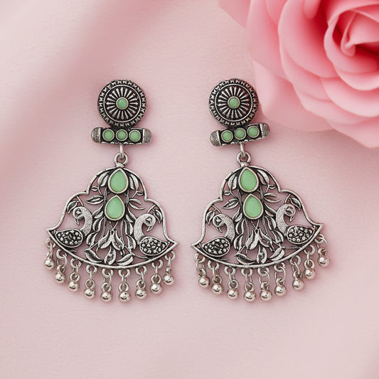 Peacock Pataka Dangler Earring (Pista)