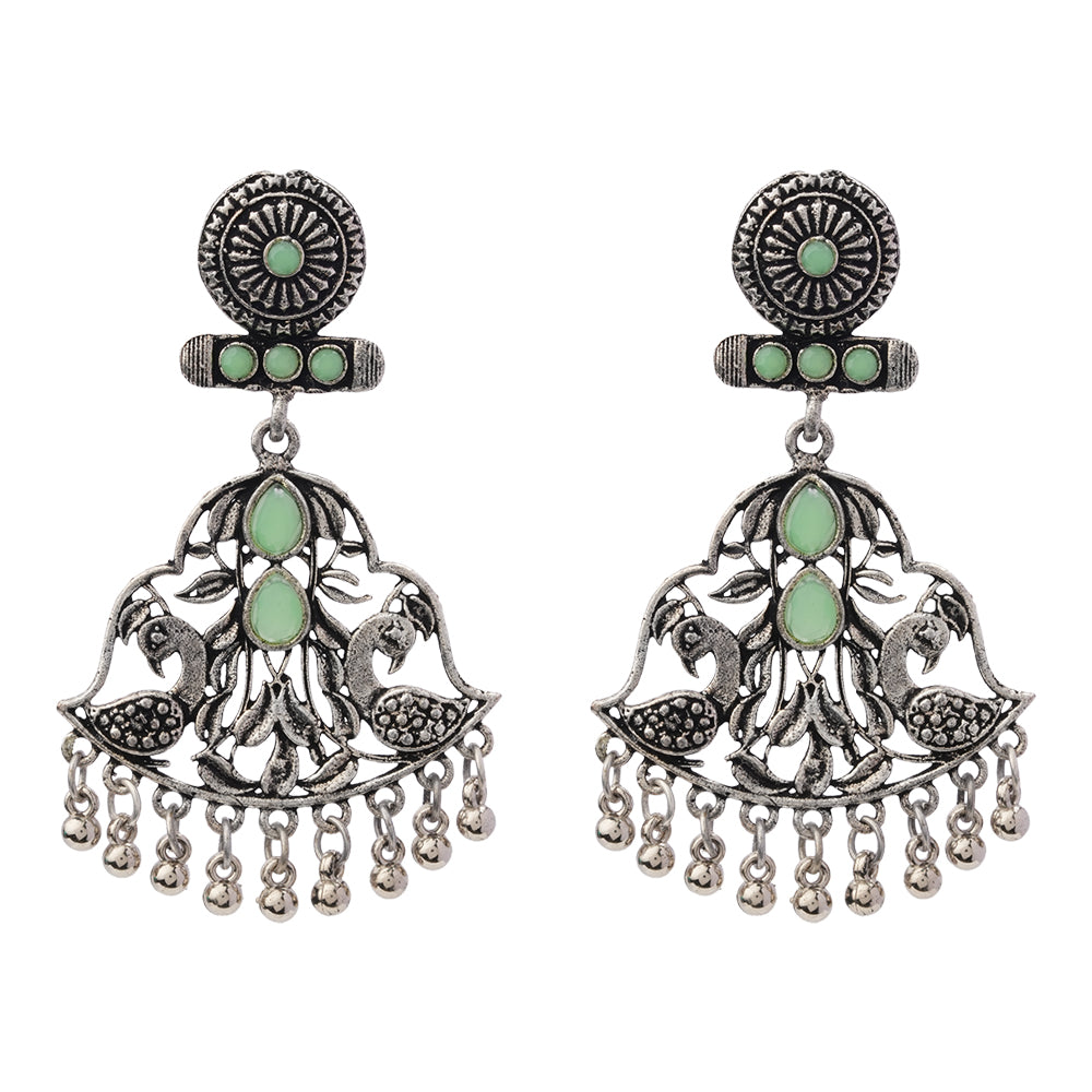 Peacock Pataka Dangler Earring (Pista)