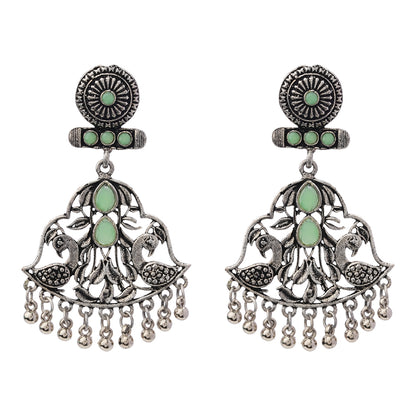 Peacock Pataka Dangler Earring (Pista)