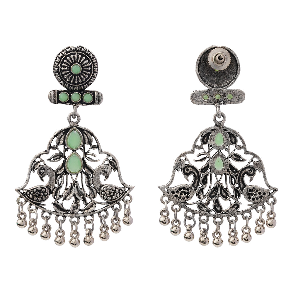 Peacock Pataka Dangler Earring (Pista)