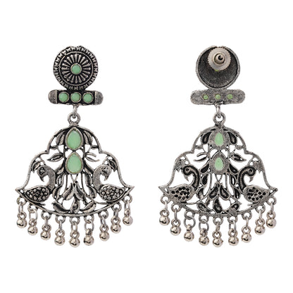 Peacock Pataka Dangler Earring (Pista)