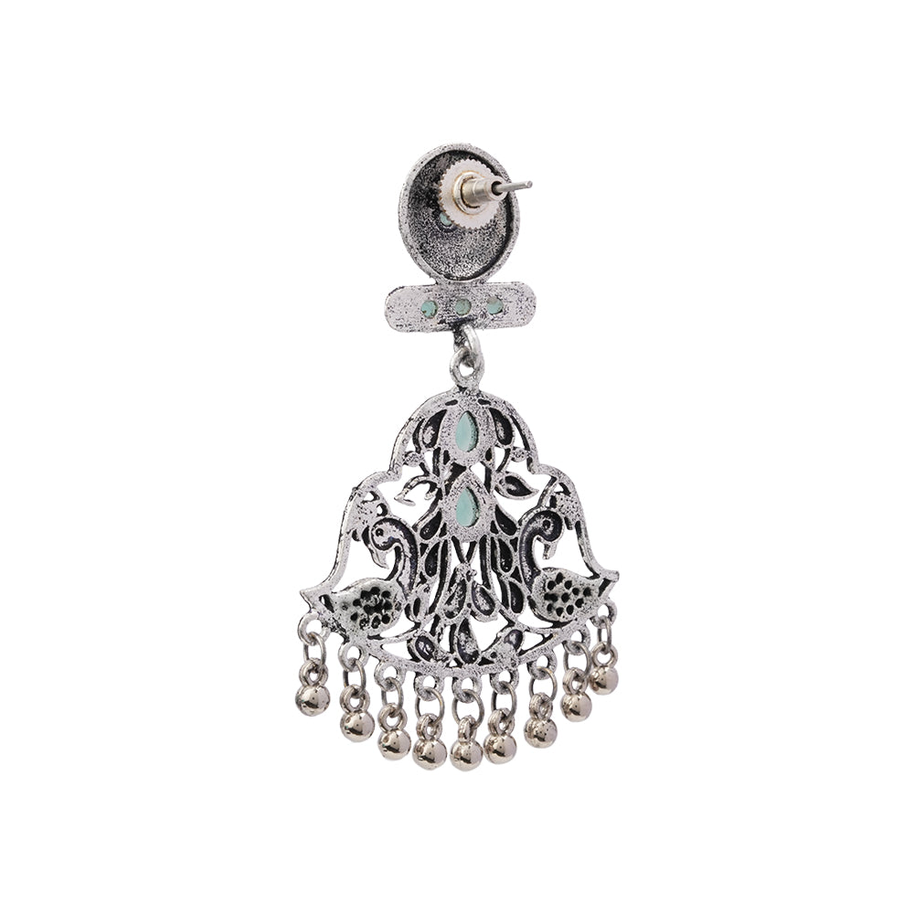 Peacock Pataka Dangler Earring (Pista)