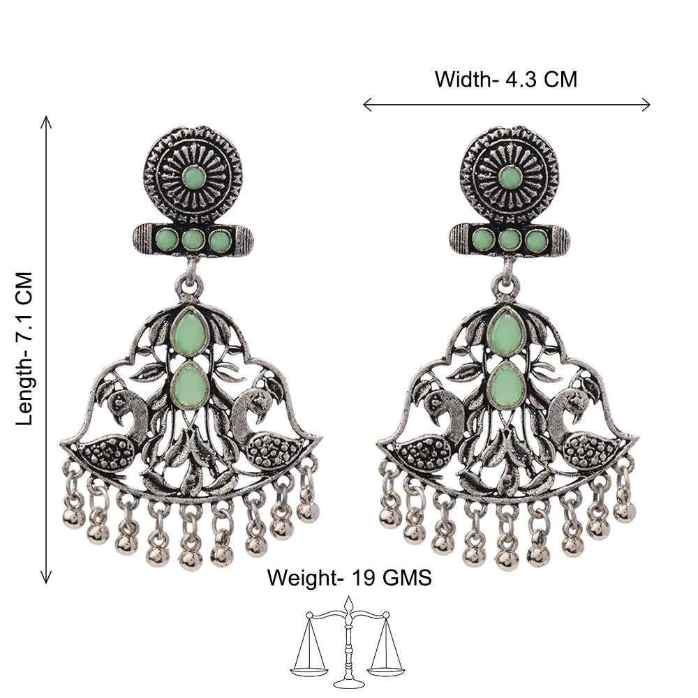 Peacock Pataka Dangler Earring (Pista)