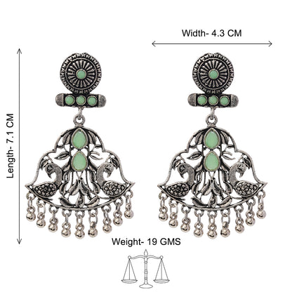 Peacock Pataka Dangler Earring (Pista)
