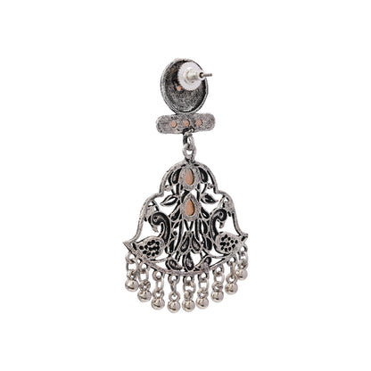 Peacock Pataka Dangler Earring (Light Orange)