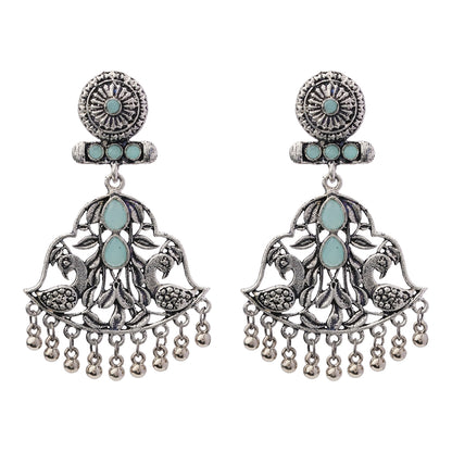 Peacock Pataka Dangler Earring (Mint)