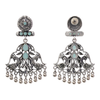 Peacock Pataka Dangler Earring (Mint)