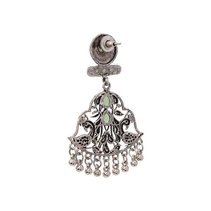 Peacock Pataka Dangler Earring (Mint)
