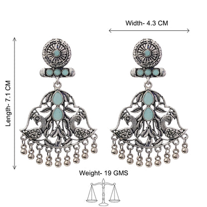 Peacock Pataka Dangler Earring (Mint)