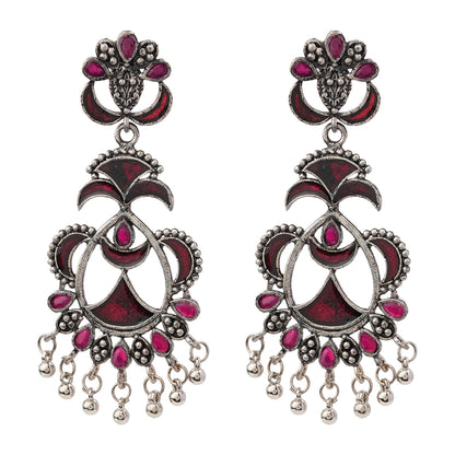 Magical Meenakari Dangler Earring (Red)