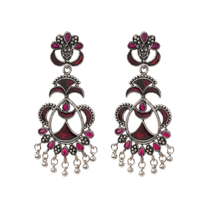 Magical Meenakari Dangler Earring (Red)