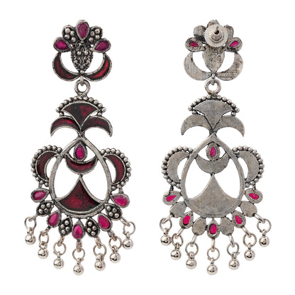 Magical Meenakari Dangler Earring (Red)