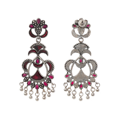 Magical Meenakari Dangler Earring (Red)