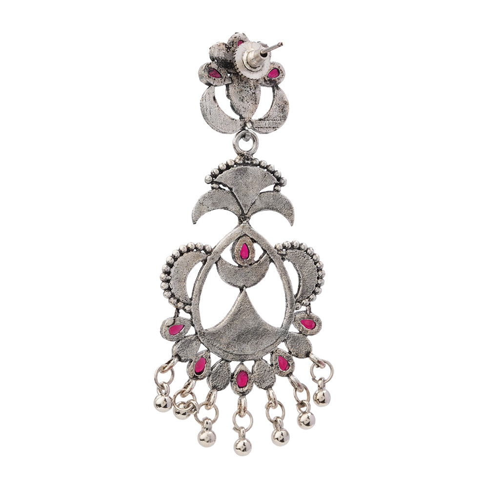 Magical Meenakari Dangler Earring (Red)