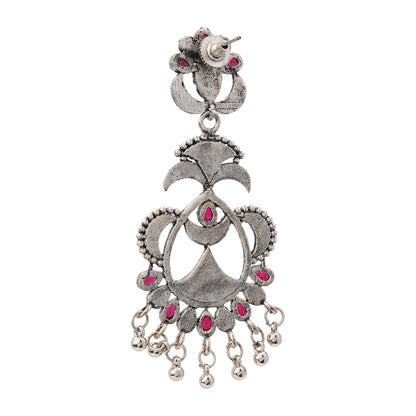 Magical Meenakari Dangler Earring (Red)
