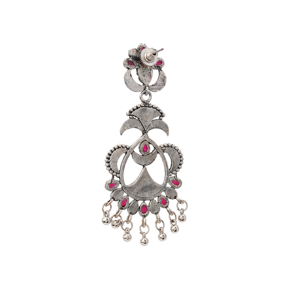 Magical Meenakari Dangler Earring (Red)