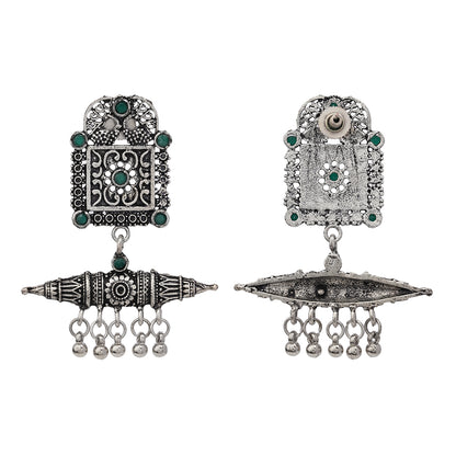 Chakor swirls Gunghroo Dangler earring (Green)