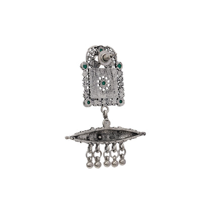 Chakor swirls Gunghroo Dangler earring (Green)
