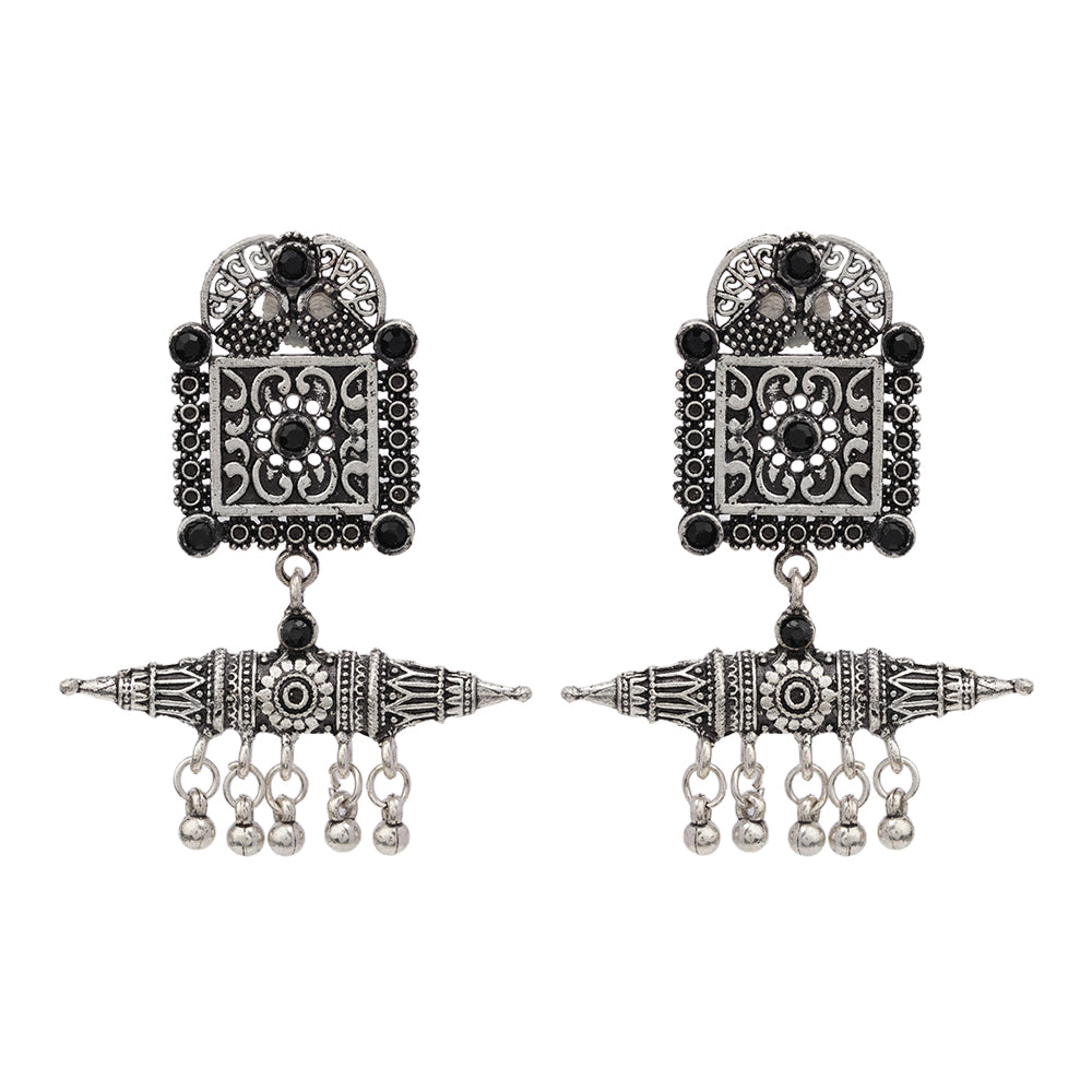 Chakor swirls Gunghroo Dangler earring (Black)