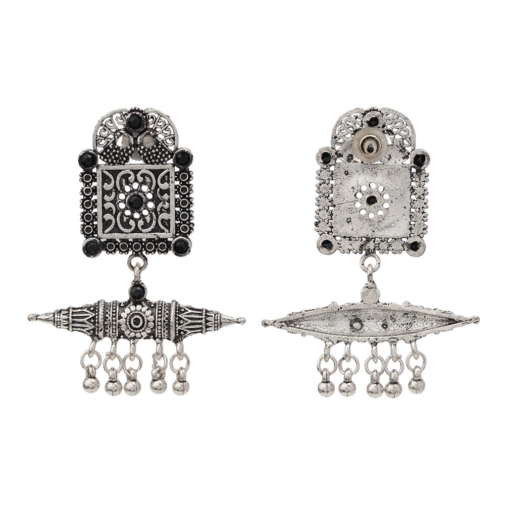Chakor swirls Gunghroo Dangler earring (Black)