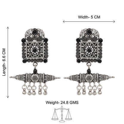 Chakor swirls Gunghroo Dangler earring (Black)