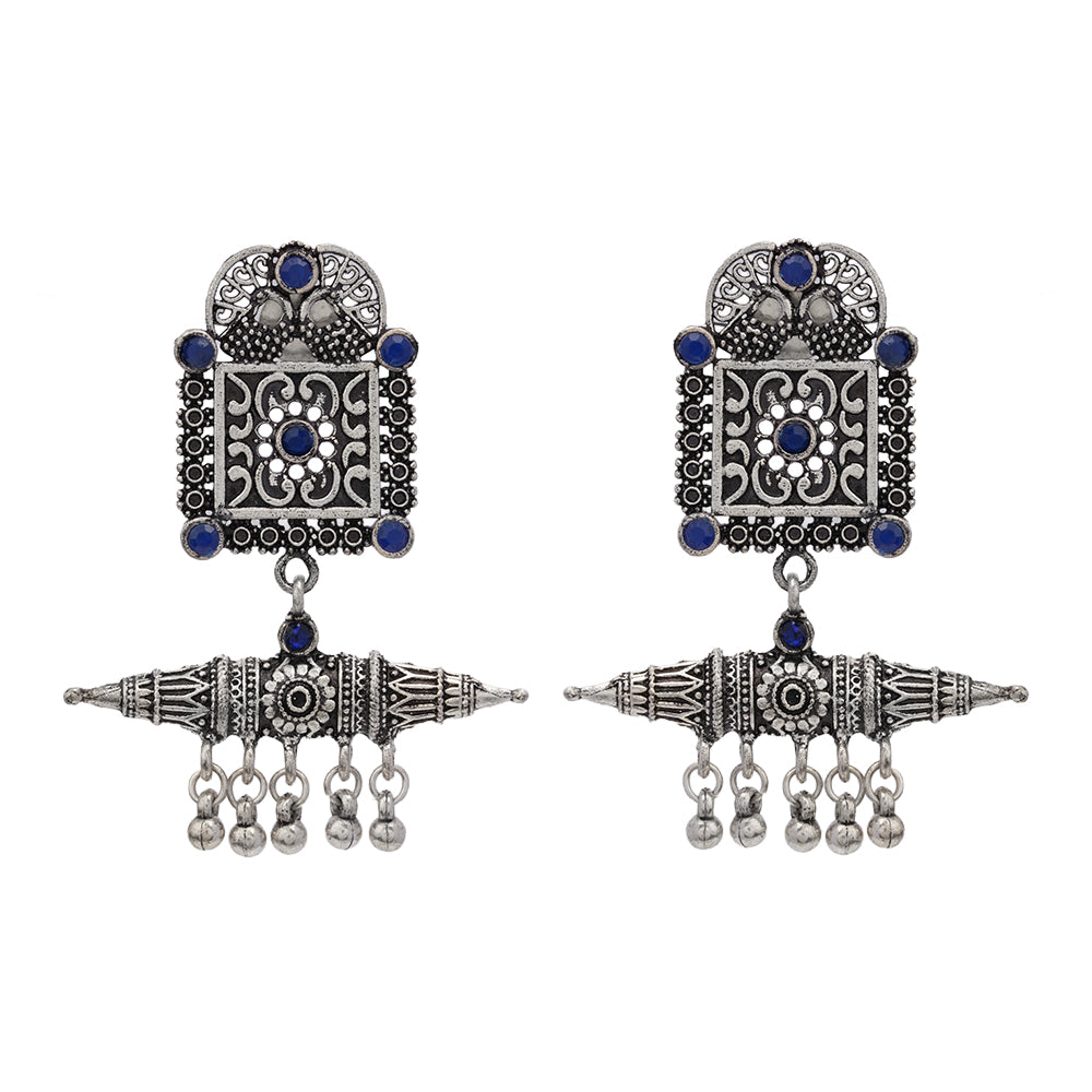 Chakor swirls Gunghroo Dangler earring (Blue)