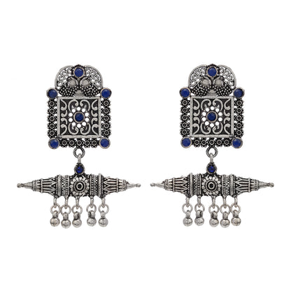 Chakor swirls Gunghroo Dangler earring (Blue)