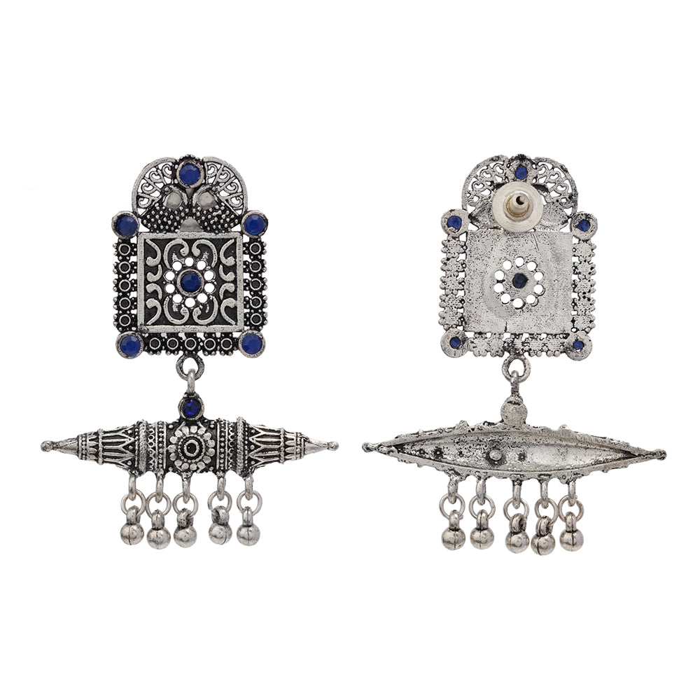 Chakor swirls Gunghroo Dangler earring (Blue)