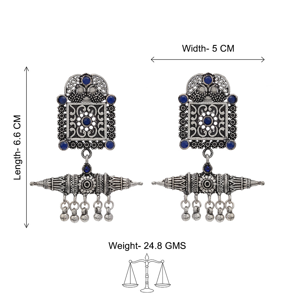 Chakor swirls Gunghroo Dangler earring (Blue)